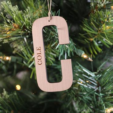 Initial Ornament NATURAL Craft E Family